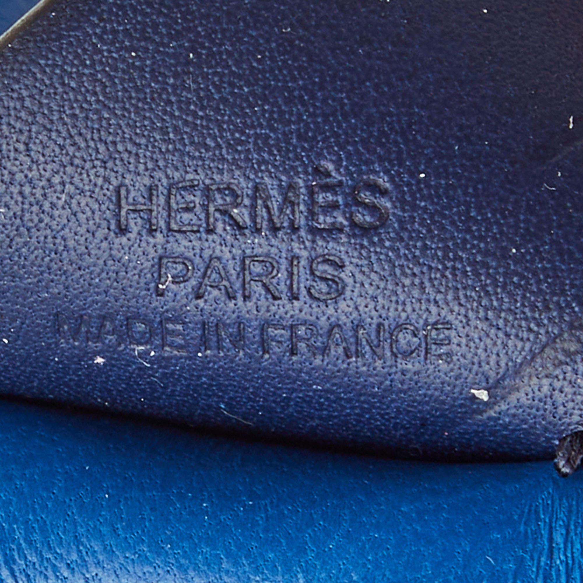 Women's Hermes Bleu France/Mauve Sylvestre/Blue Saphir Milo Leather Rodeo Pegase Bag Cha