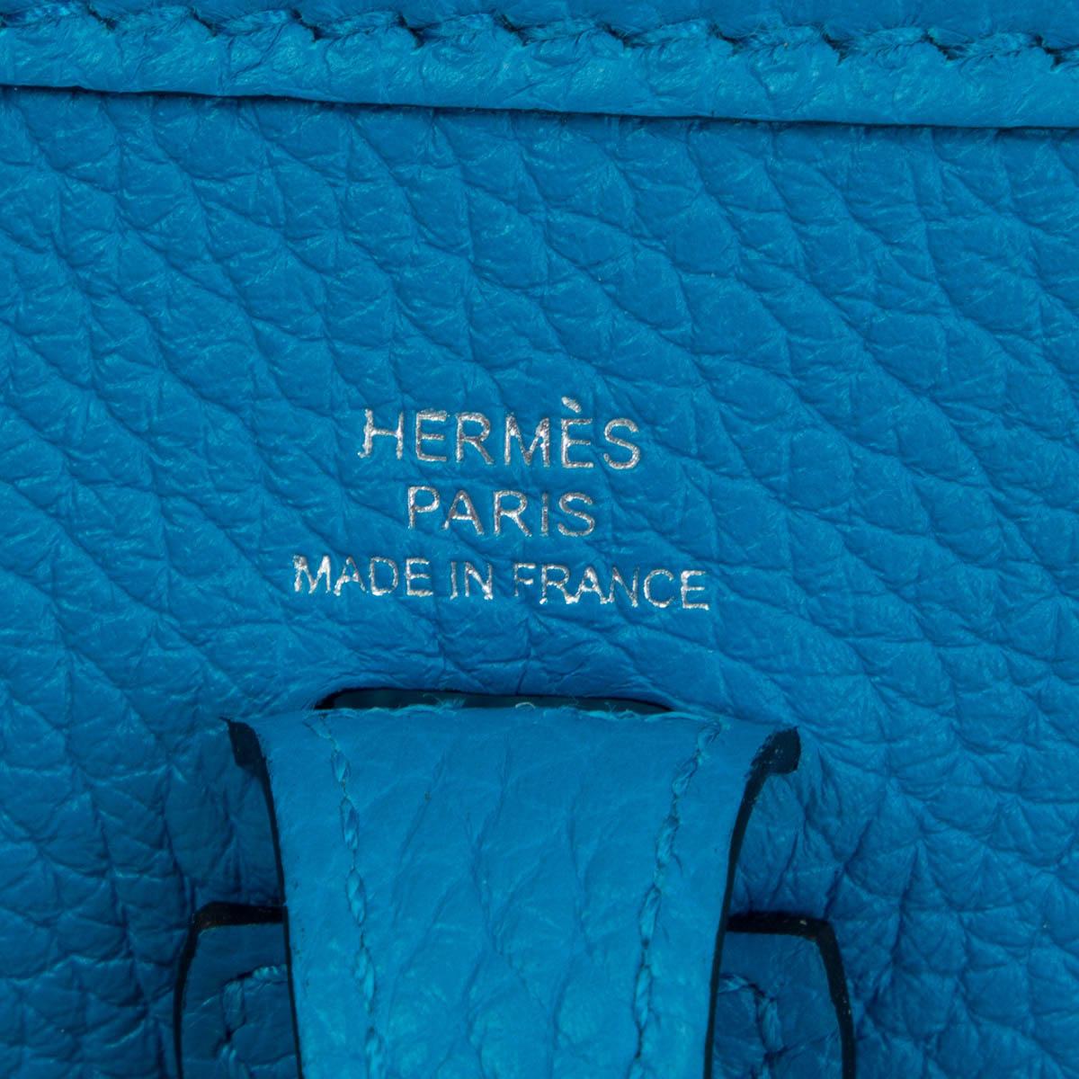 HERMES Bleu Frida Clemence EVELYNE 16 TPM Crossbody Bag Palladium In New Condition In Zürich, CH