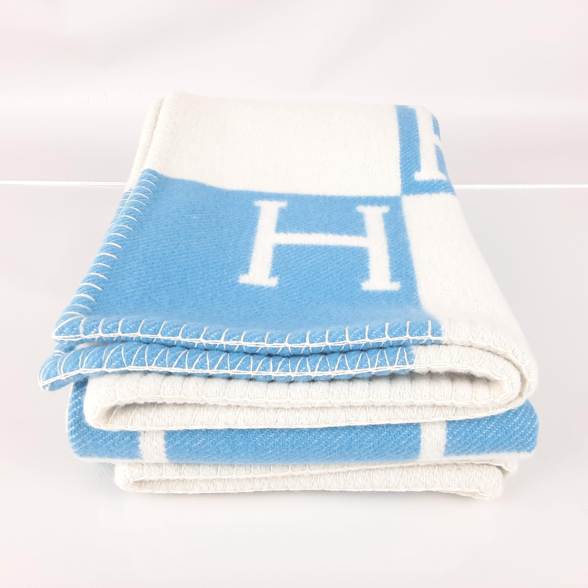 Hermes Avalon - Baby Blanket Bleu Blanc