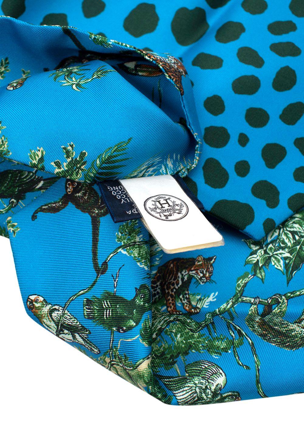 Women's Hermes Bleu Gitane Silk Equateur Maxi Twilly