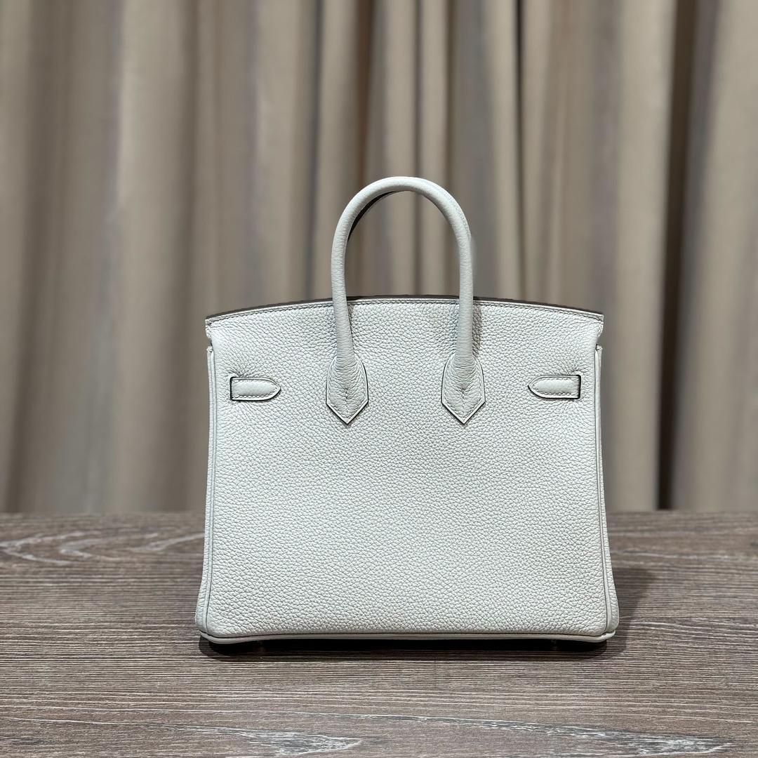 Hermès Bleu Glacier Birkin 25 Togo Palladium Hardware For Sale 2