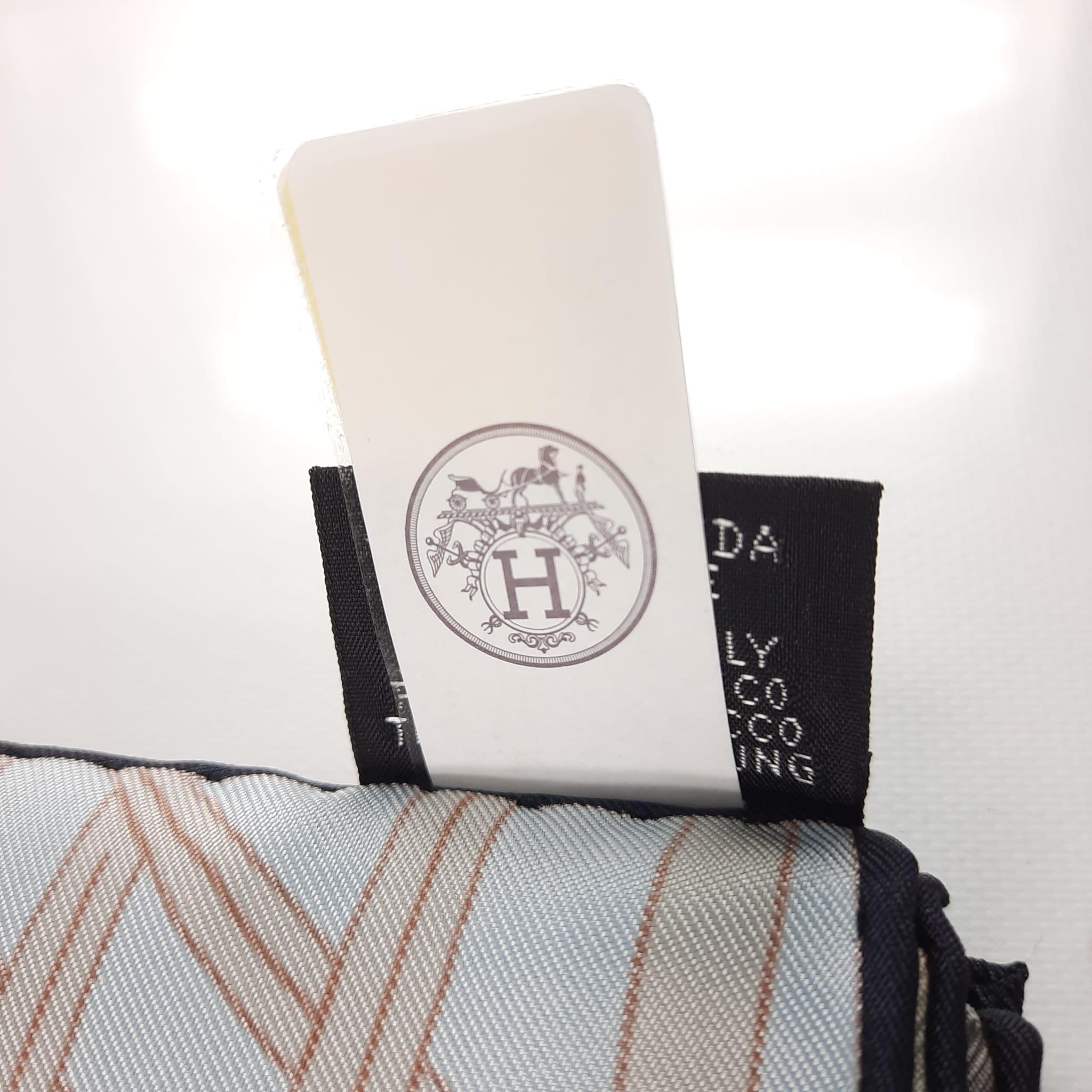 Hermes Bleu Glacier / Jaune Vif / Gris Le Carnaval des Animaux sciarpa 90 in vendita 1