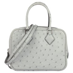 Hermès Bleu Glacier Ostrich Leather Mini Plume II