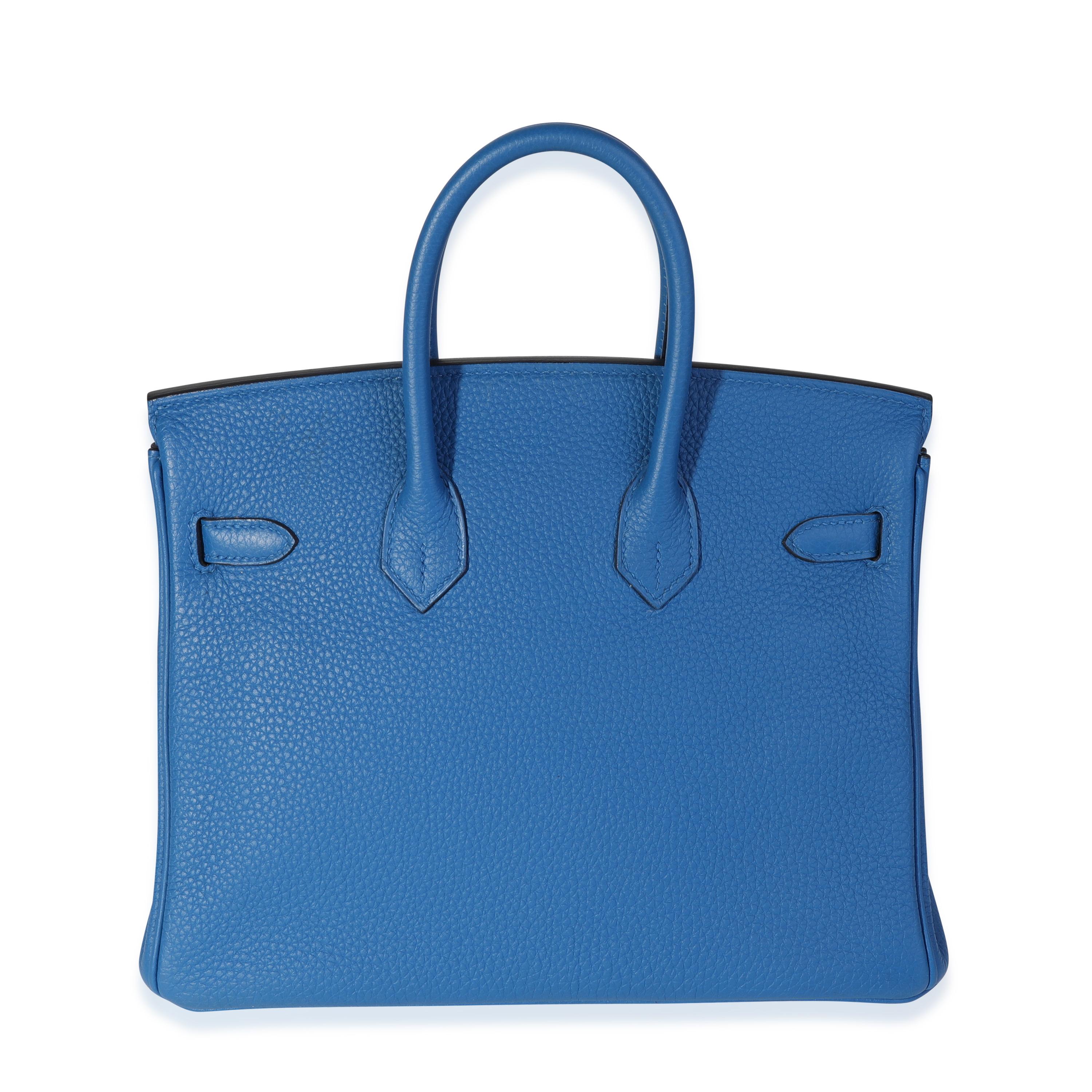 Listing Title: Hermès Bleu Hydra Clémence Birkin 25 GHW
SKU: 121359
Condition: Pre-owned 
Handbag Condition: Excellent
Condition Comments: Excellent Condition. Some plastic to hardware. Light Scuffing to corners. No other visible signs of