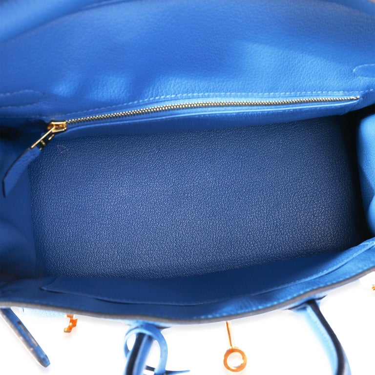 Hermes Birkin 25 Bag j7 Blue Lin Clemence