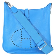 Hermès Bleu Hydra Clemence Evelyne GM PHW