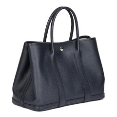 HERMÈS Bleu Indigo Epsom Leather Garden Party 30