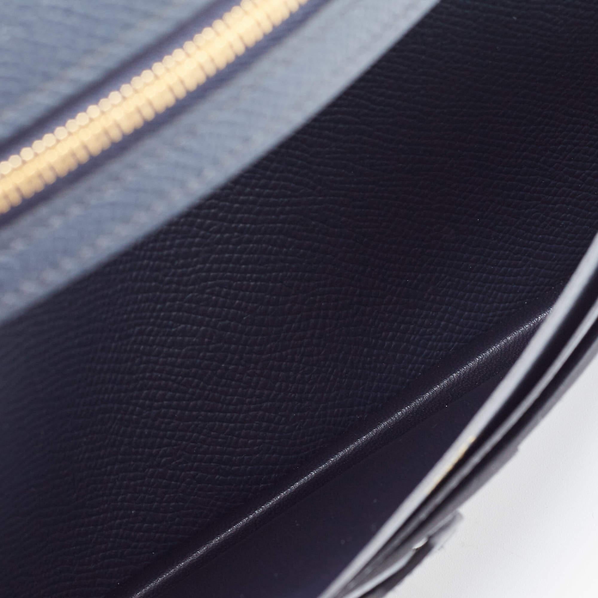 Hermes Bleu Indigo Epsom Leather Gold Finish Bearn Wallet 7