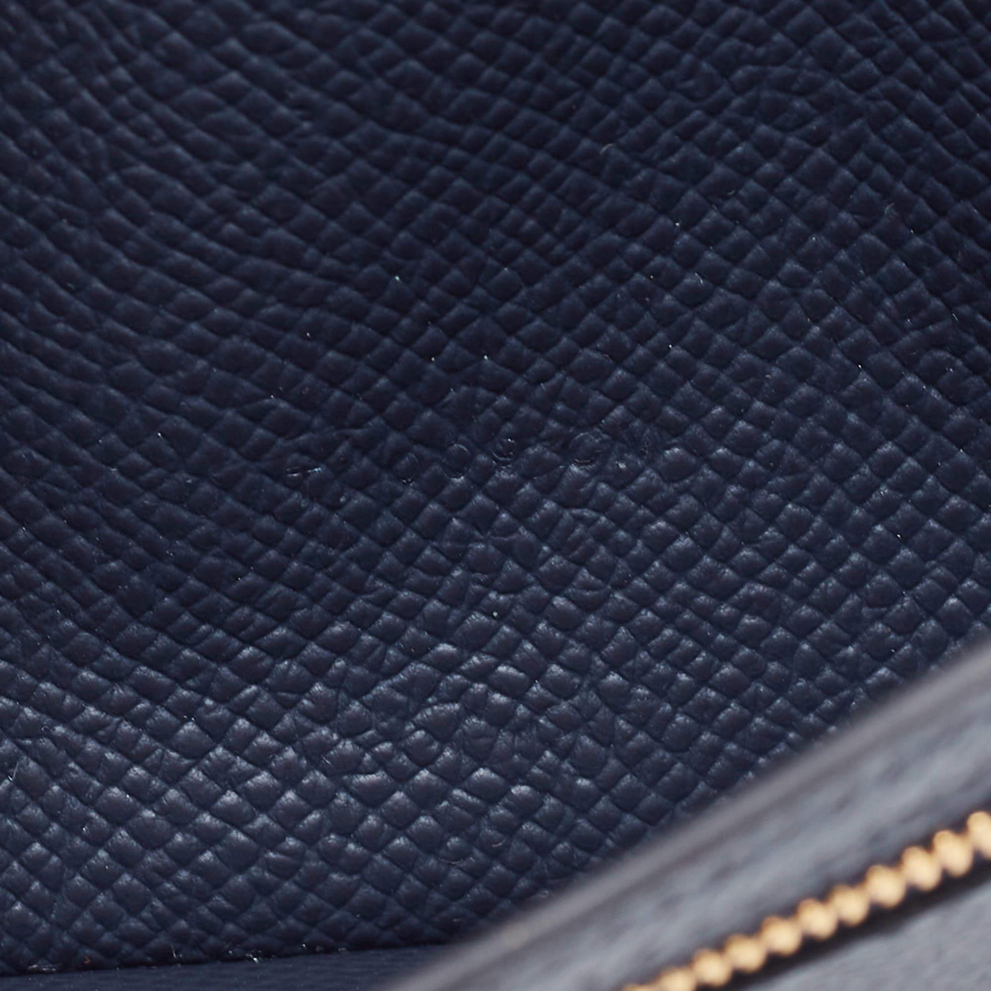 Hermes Bleu Indigo Epsom Leather Gold Finish Bearn Wallet 4