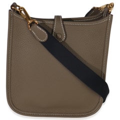 Hermès Bleu Indigo Etoupe Clemence Amazone Mini Evelyne TPM GHW