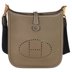 Hermès Bleu Indigo Etoupe Clemence Amazone Mini Evelyne TPM GHW