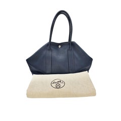 Hermès Bleu Indigo Negonda Leather Garden Party MM Tote