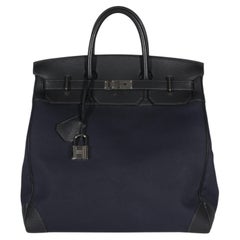 Hermès Bleu Indigo Toile Officier Fjord HAC 40 PHW