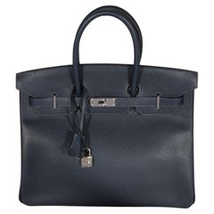 Hermès Bleu Indigo Vache Liegee Birkin 35 PHW