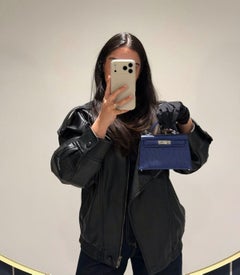 Hermès Bleu Iris Ostrich Leather Kelly 20cm II Sellier