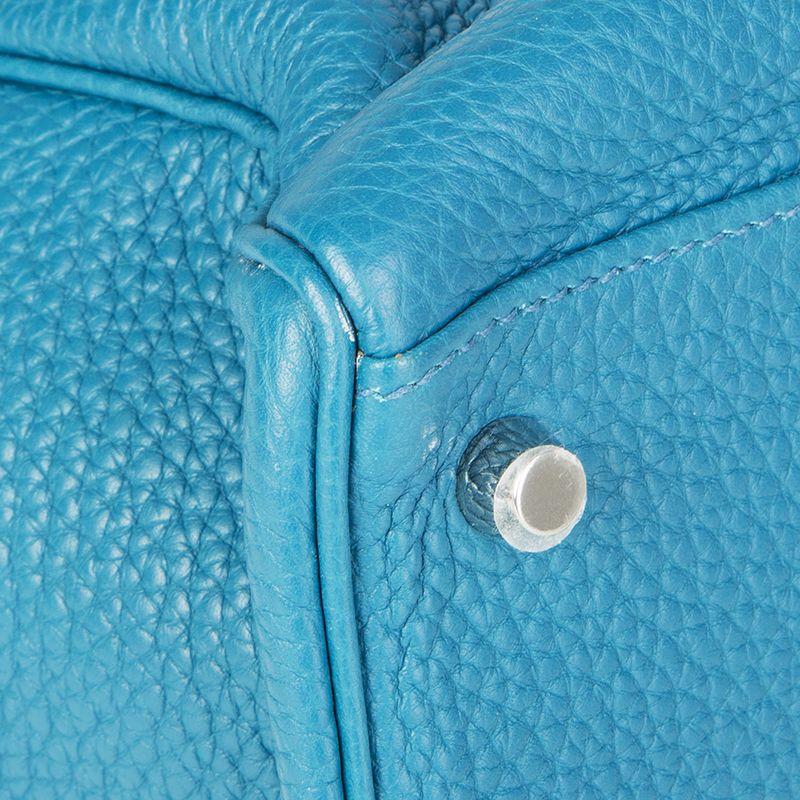 HERMES Bleu Izmir blue Clemence leather & Palladium KELLY 35 AMAZONE Bag 4