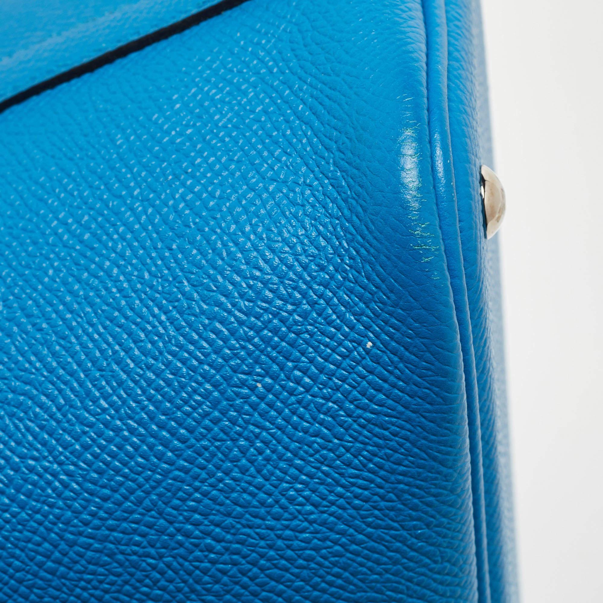 Hermes Bleu Izmir Epsom Leather Bolide 27 Bag For Sale 8