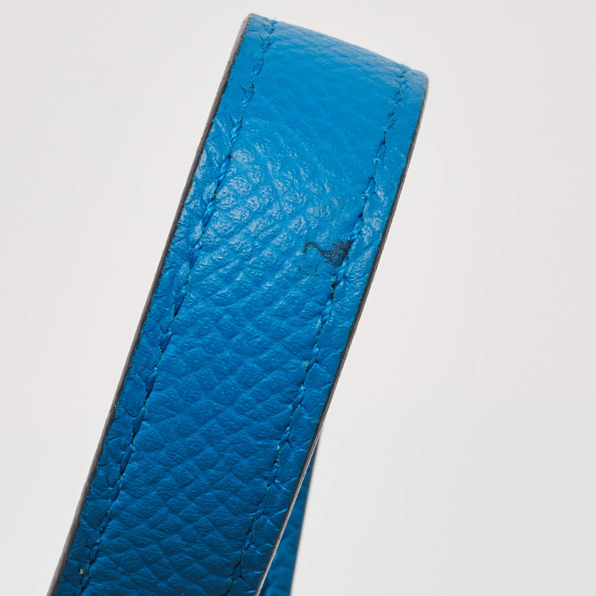Hermes Bleu Izmir Epsom Leather Bolide 27 Bag For Sale 10