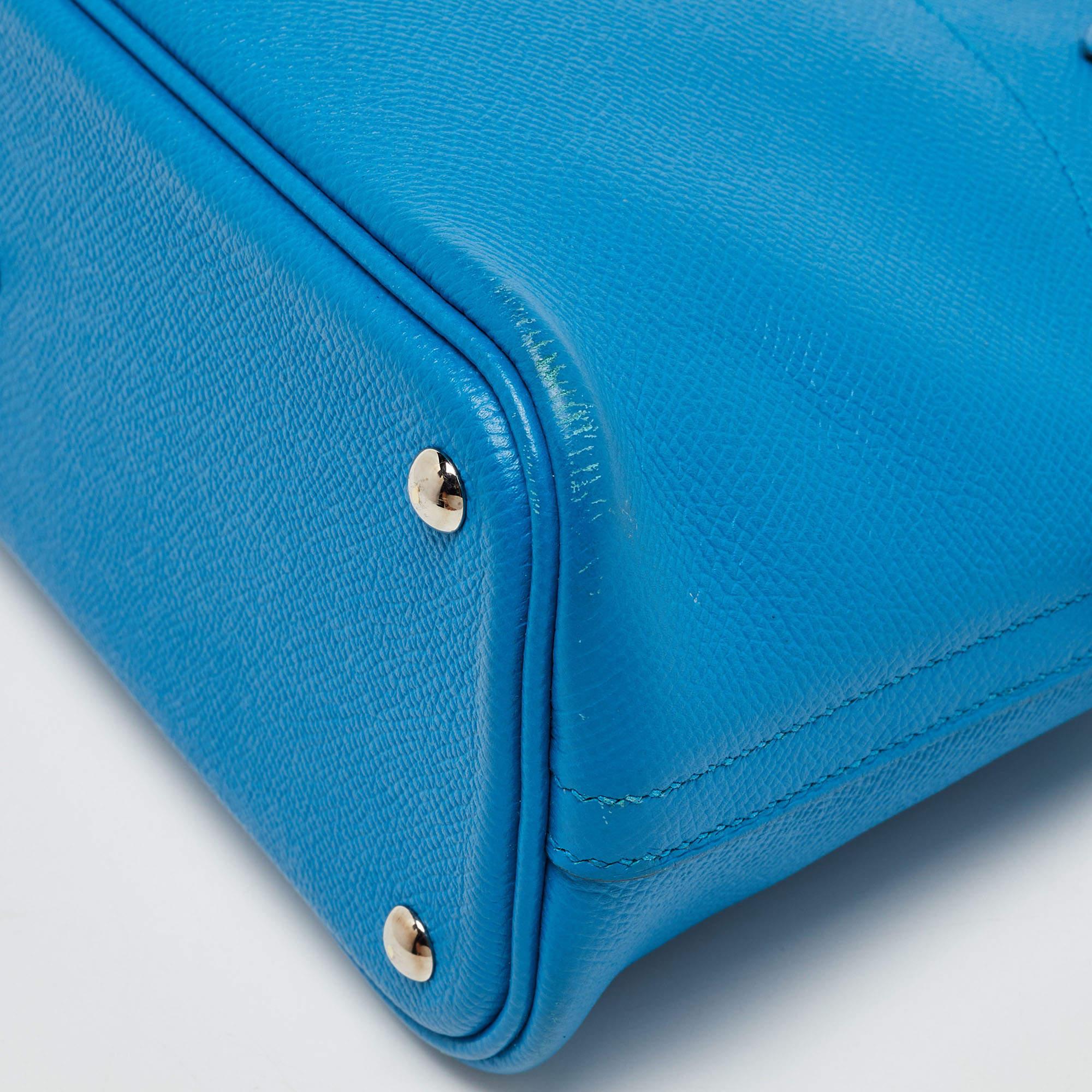 Hermes Bleu Izmir Epsom Leather Bolide 27 Bag For Sale 14