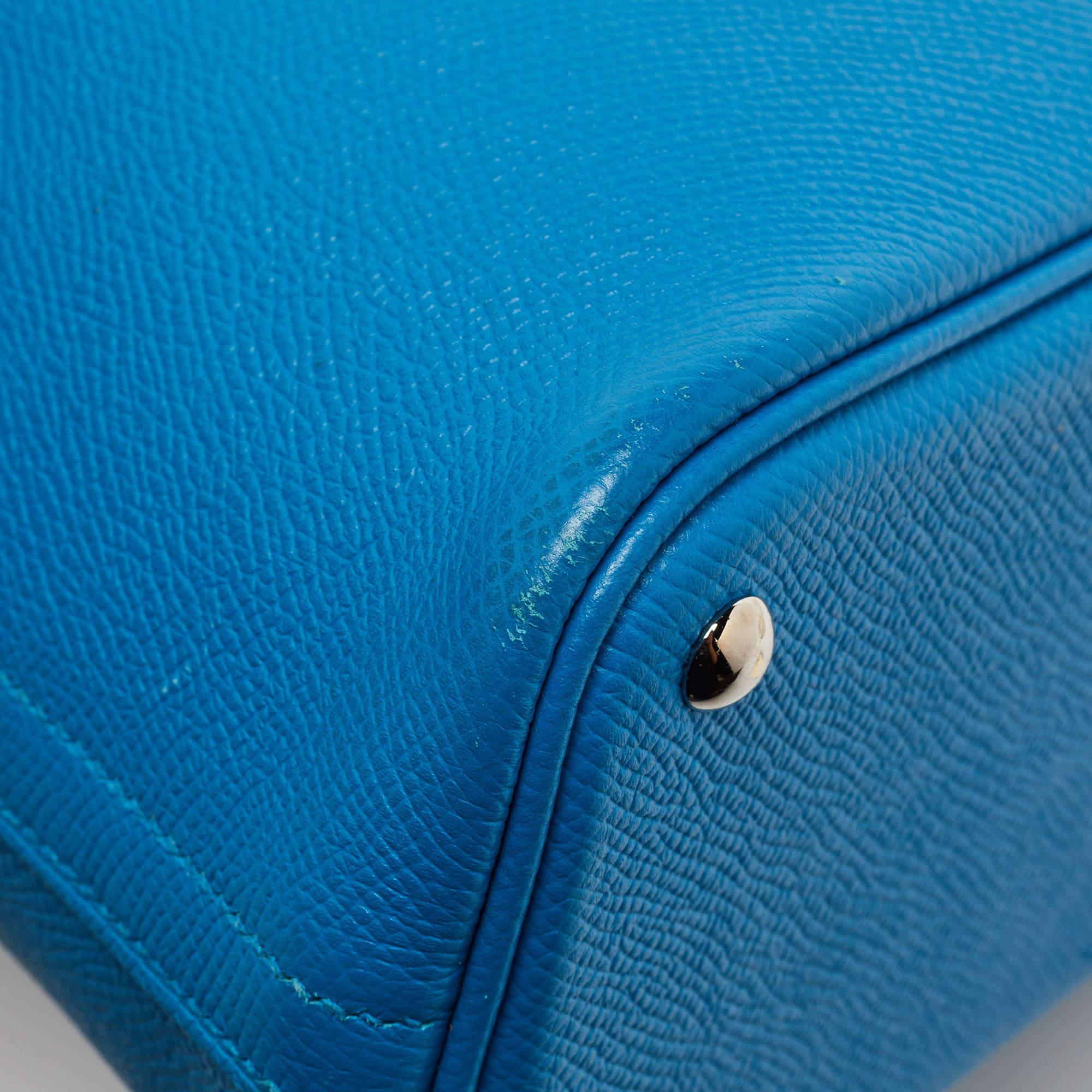Hermes Bleu Izmir Epsom Leather Bolide 27 Bag For Sale 15