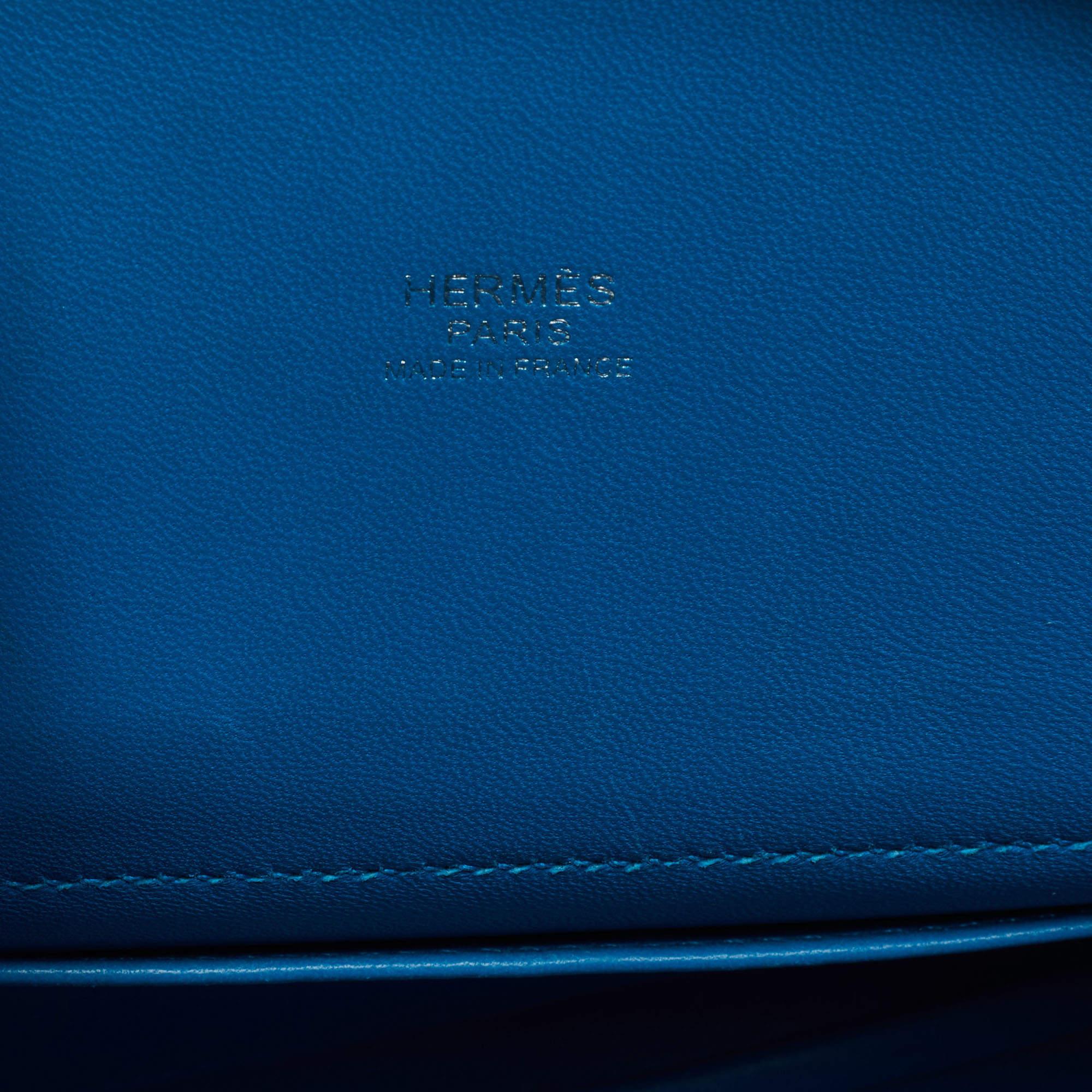Hermes Bleu Izmir Epsom Leather Bolide 27 Bag For Sale 2