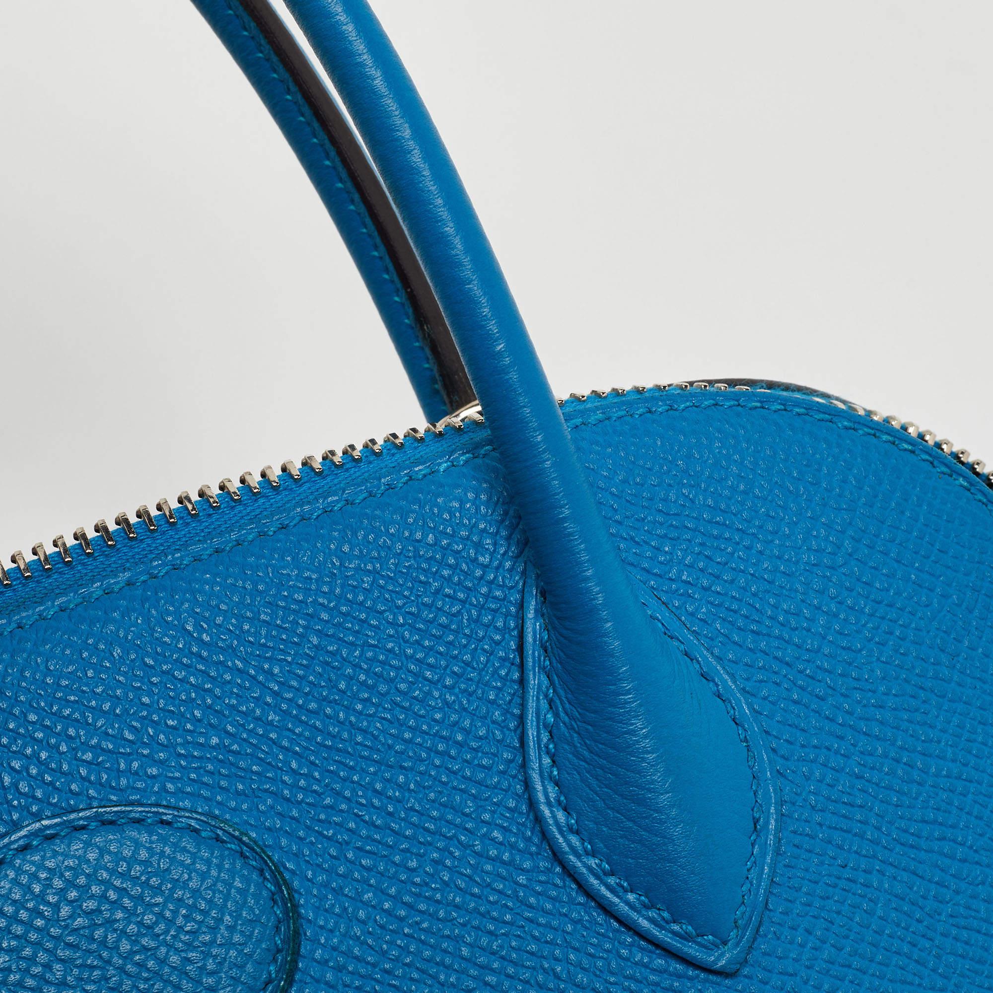 Hermes Bleu Izmir Epsom Leather Bolide 27 Bag For Sale 4