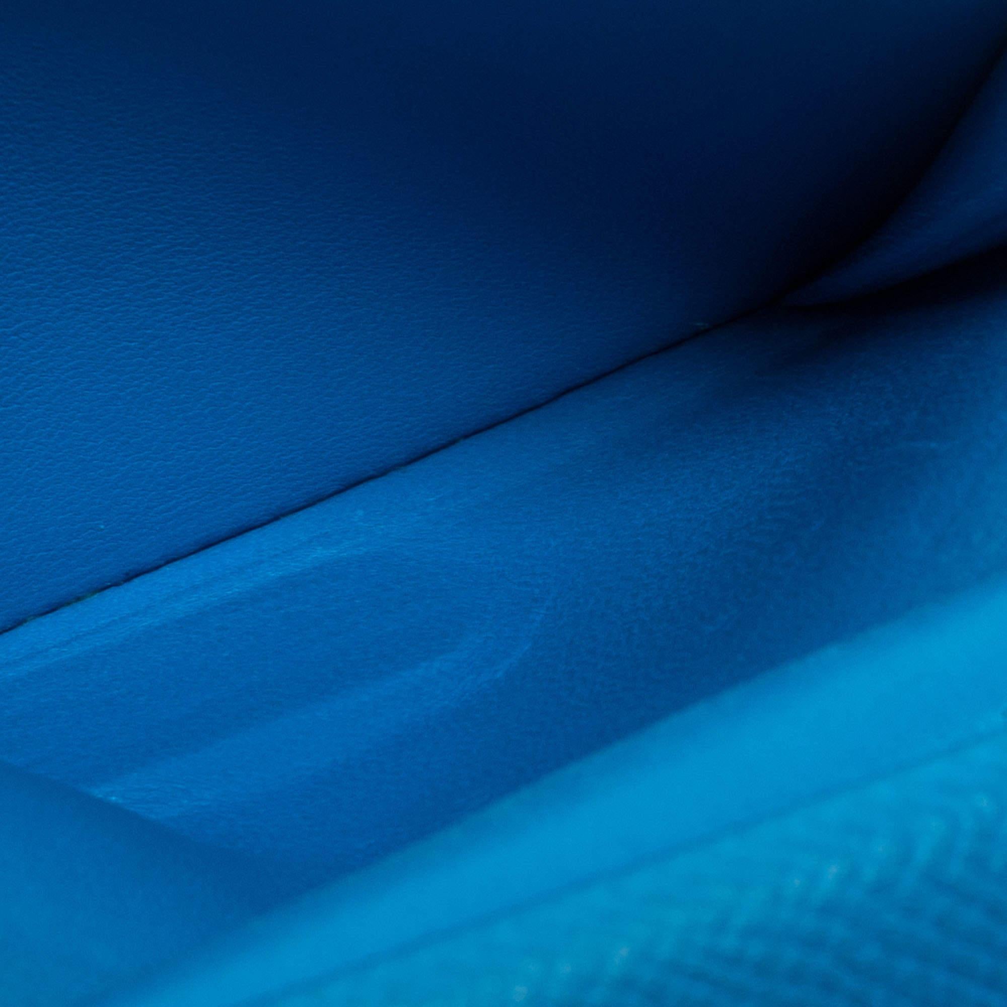 Hermes Bleu Izmir Epsom Leather Mini Bearn Wallet 3