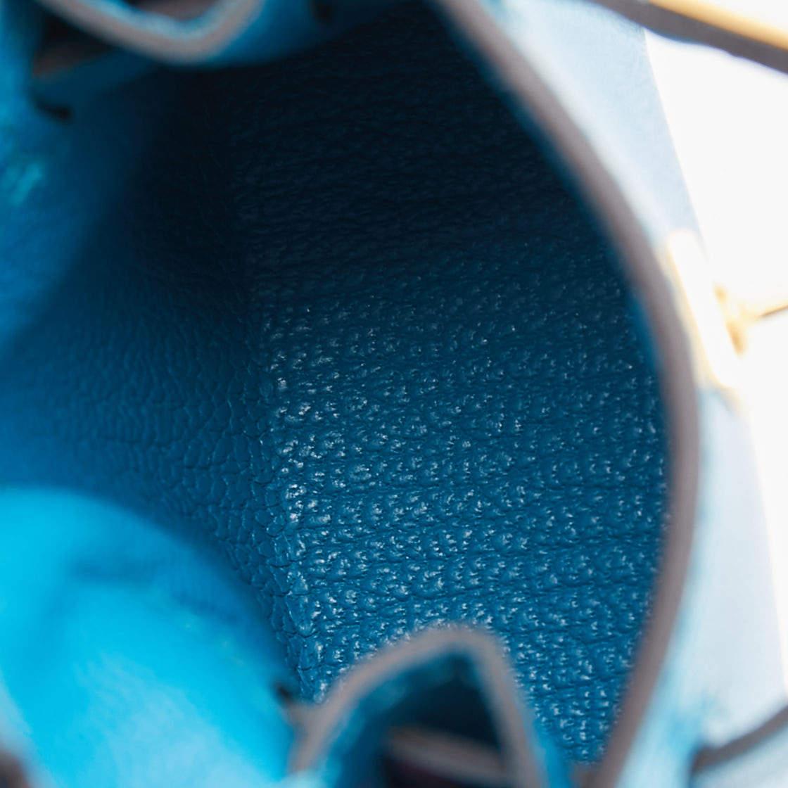 Hermes Bleu Izmir Tadelakt Leather Mini Kelly Twilly Bag Charm 2