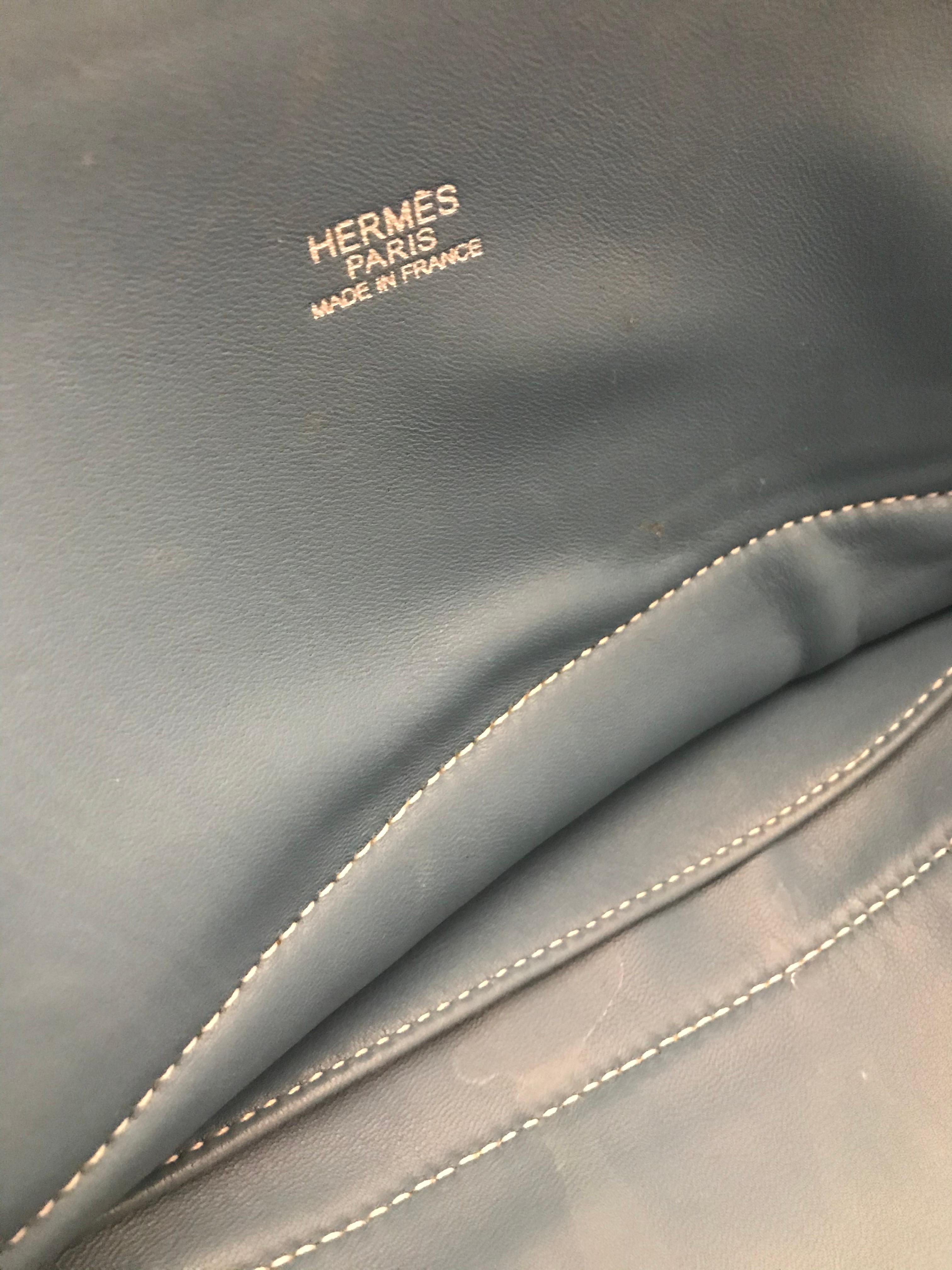 Hermes Bleu Jean Bolide Bag en vente 7