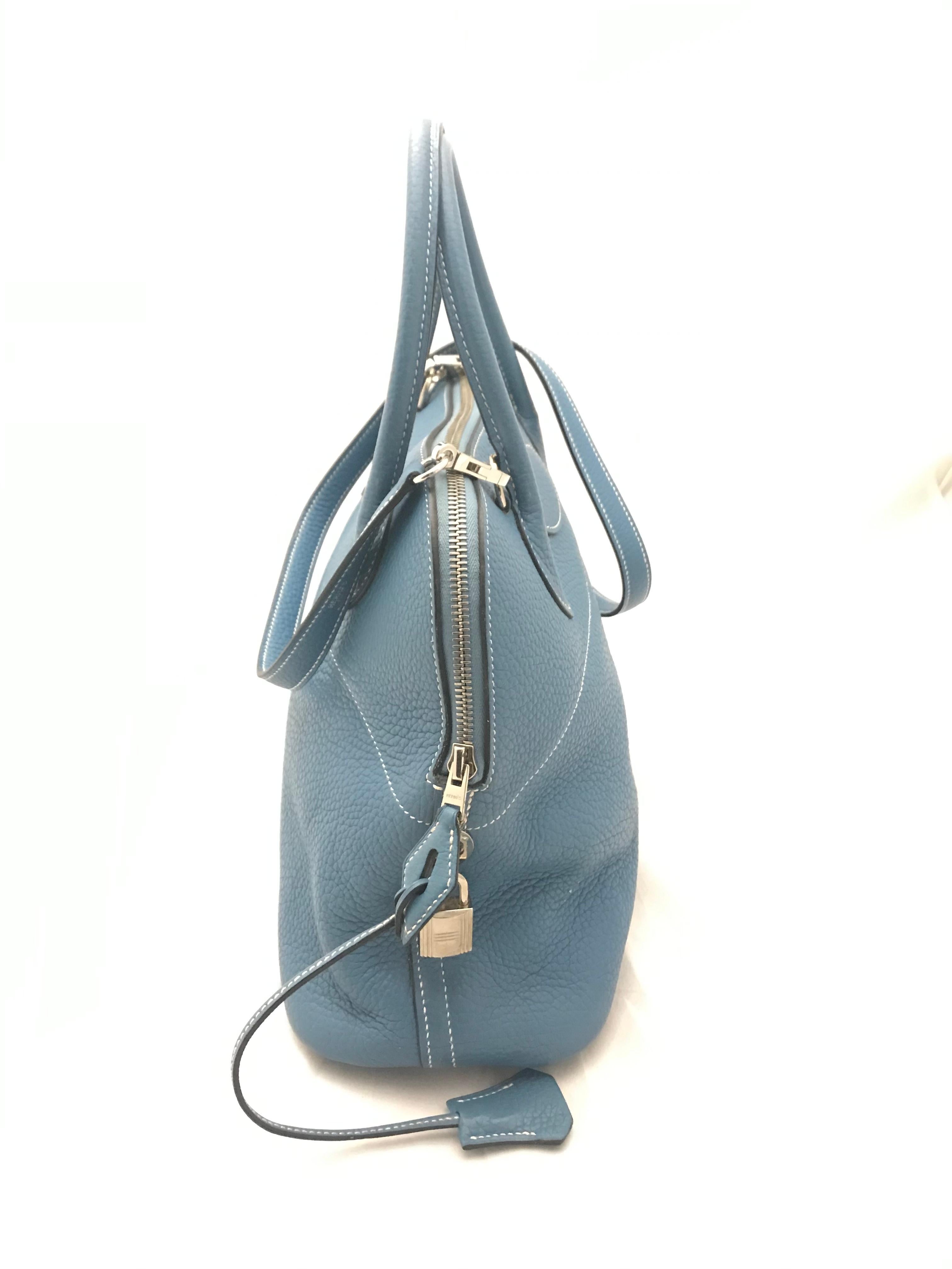 Hermes Bleu Jean Bolide Bag en vente 2