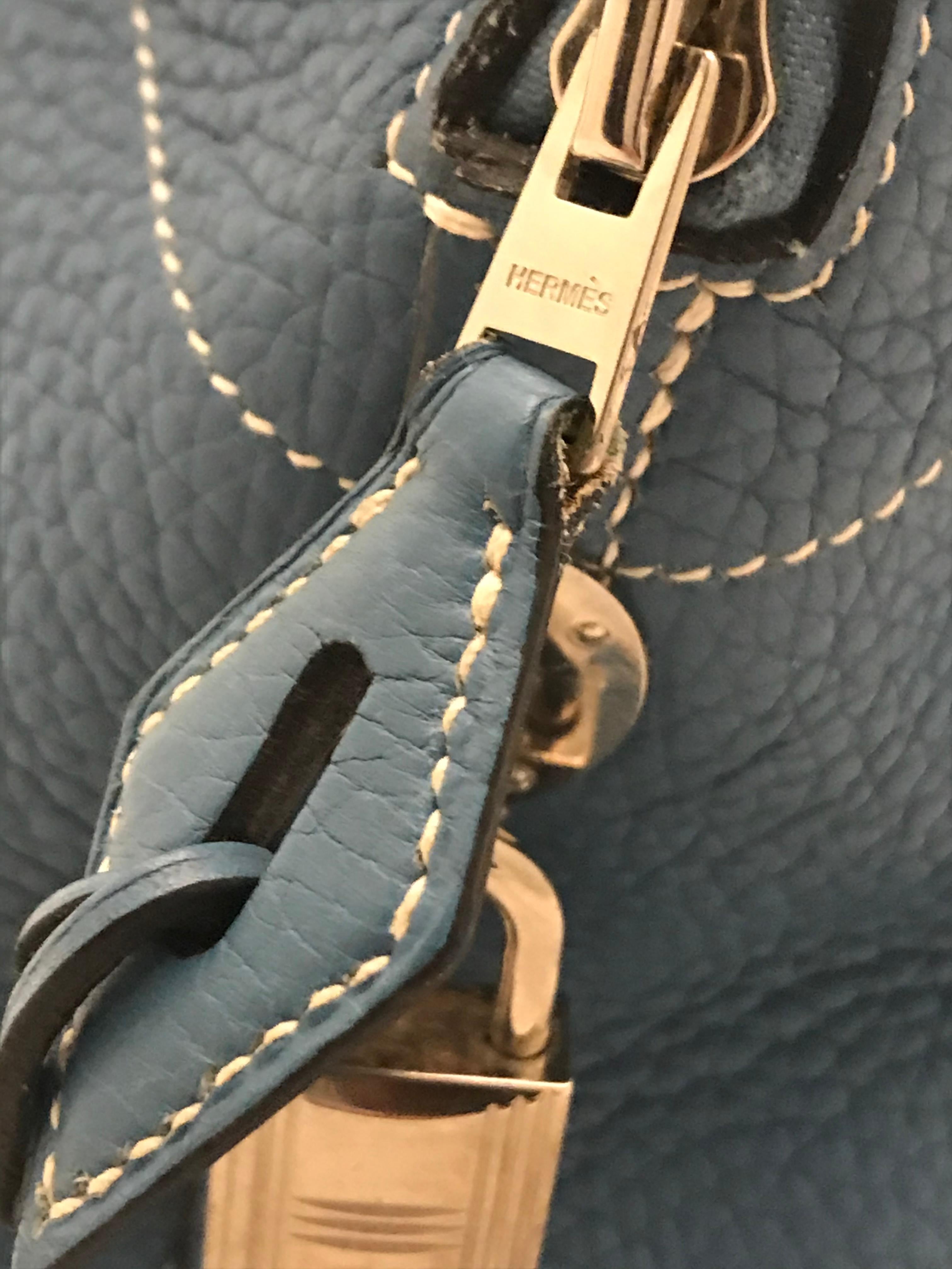 Hermes Bleu Jean Bolide Bag en vente 3