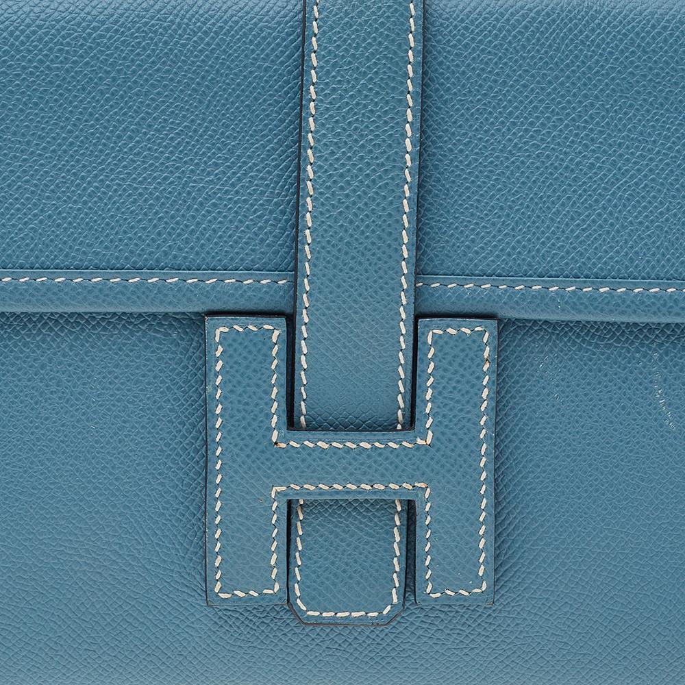 Hermés Bleu Jean Epsom Leather Elan Jige 29 Clutch 2