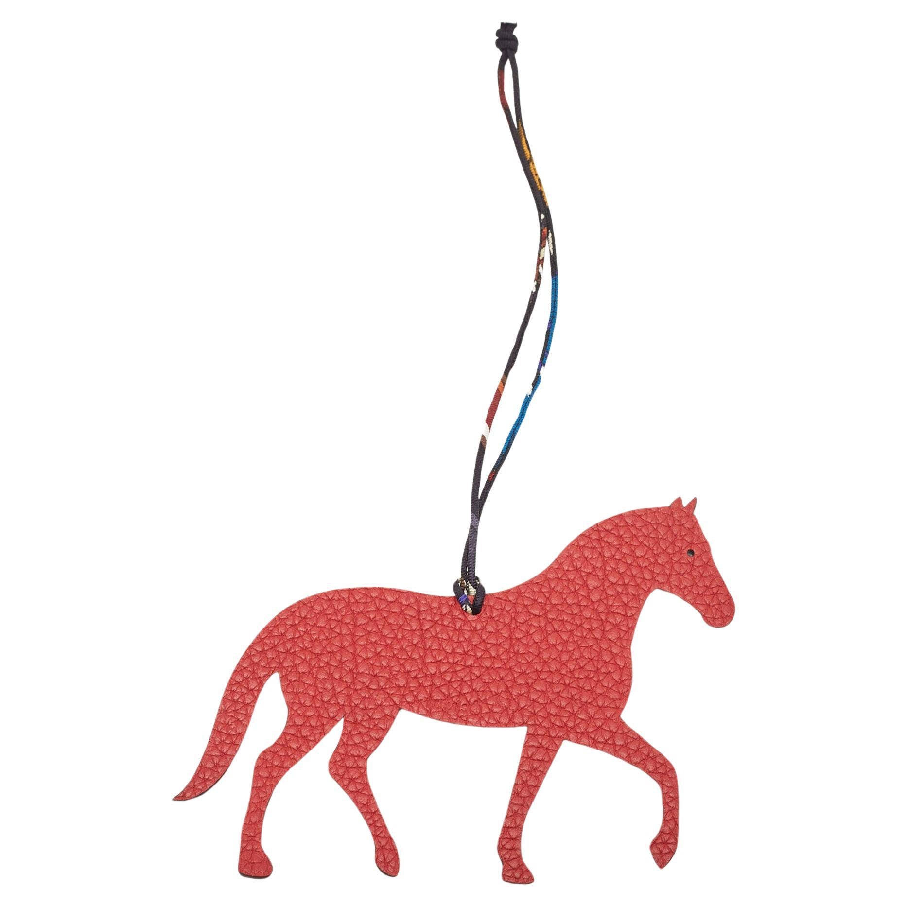 Hermès Bleu Jean/Rouge Garance Epsom und Togo Leder Petit H Pferd Tasche Charme im Angebot