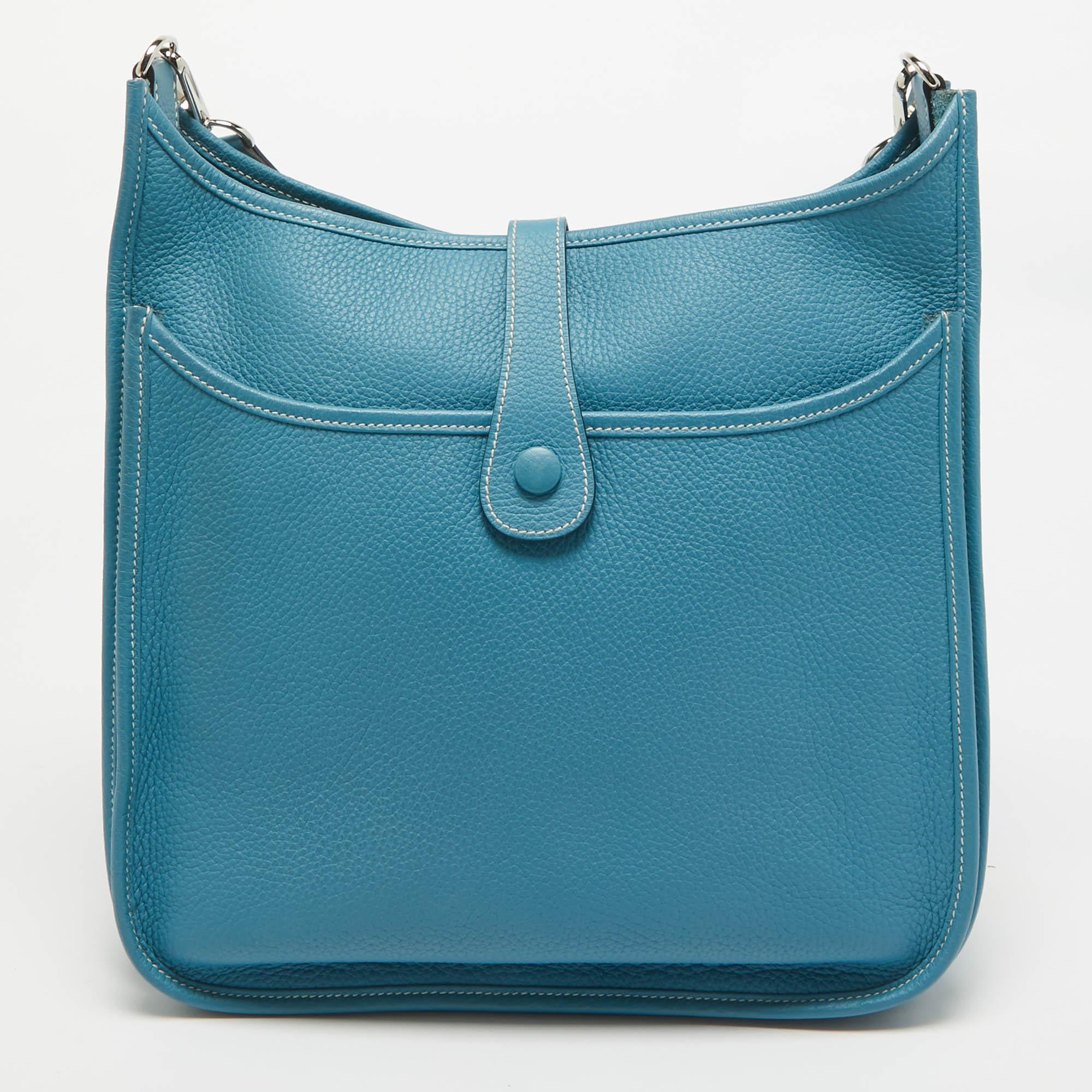 Bolso Hermes Bleu Jean Togo Piel Evelyne III GM en Excelente Estado en Dubai, Al Qouz 2