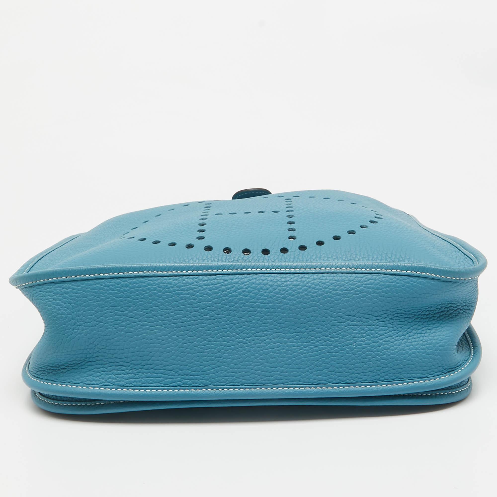Bolso Hermes Bleu Jean Togo Piel Evelyne III GM 1