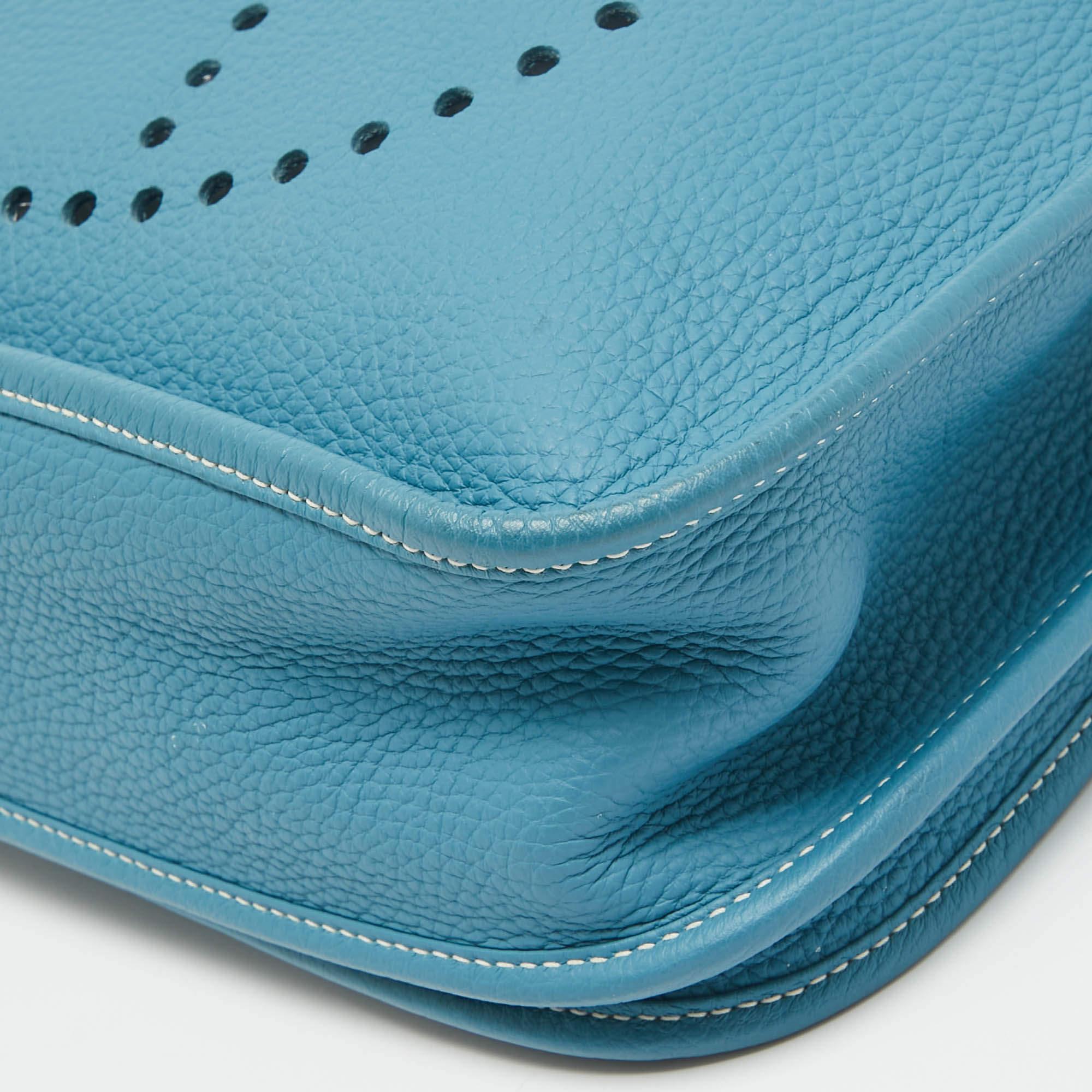 Bolso Hermes Bleu Jean Togo Piel Evelyne III GM 4