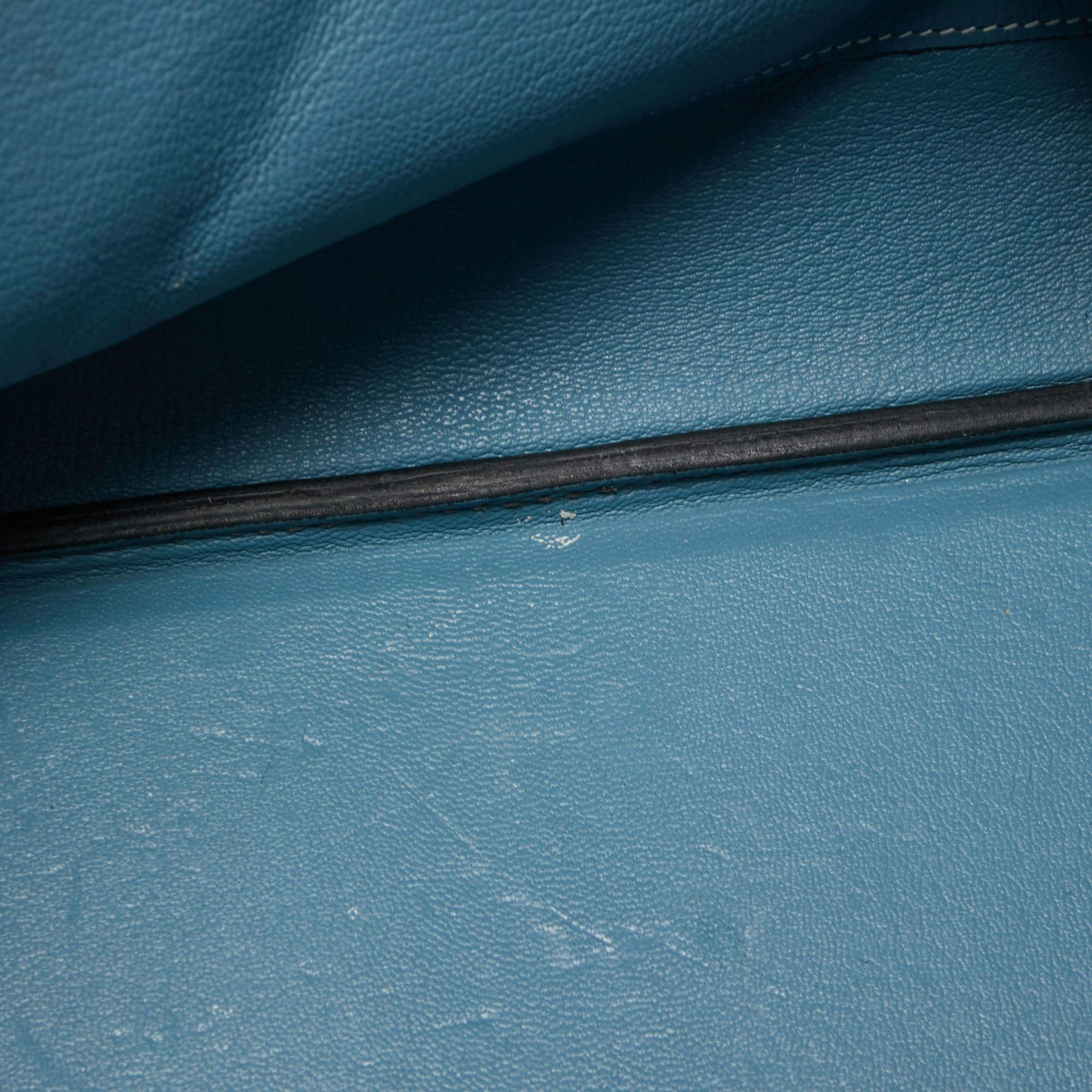 Hermes Bleu Jean Togo Leather Palladium Finish Birkin 40 Bag 8