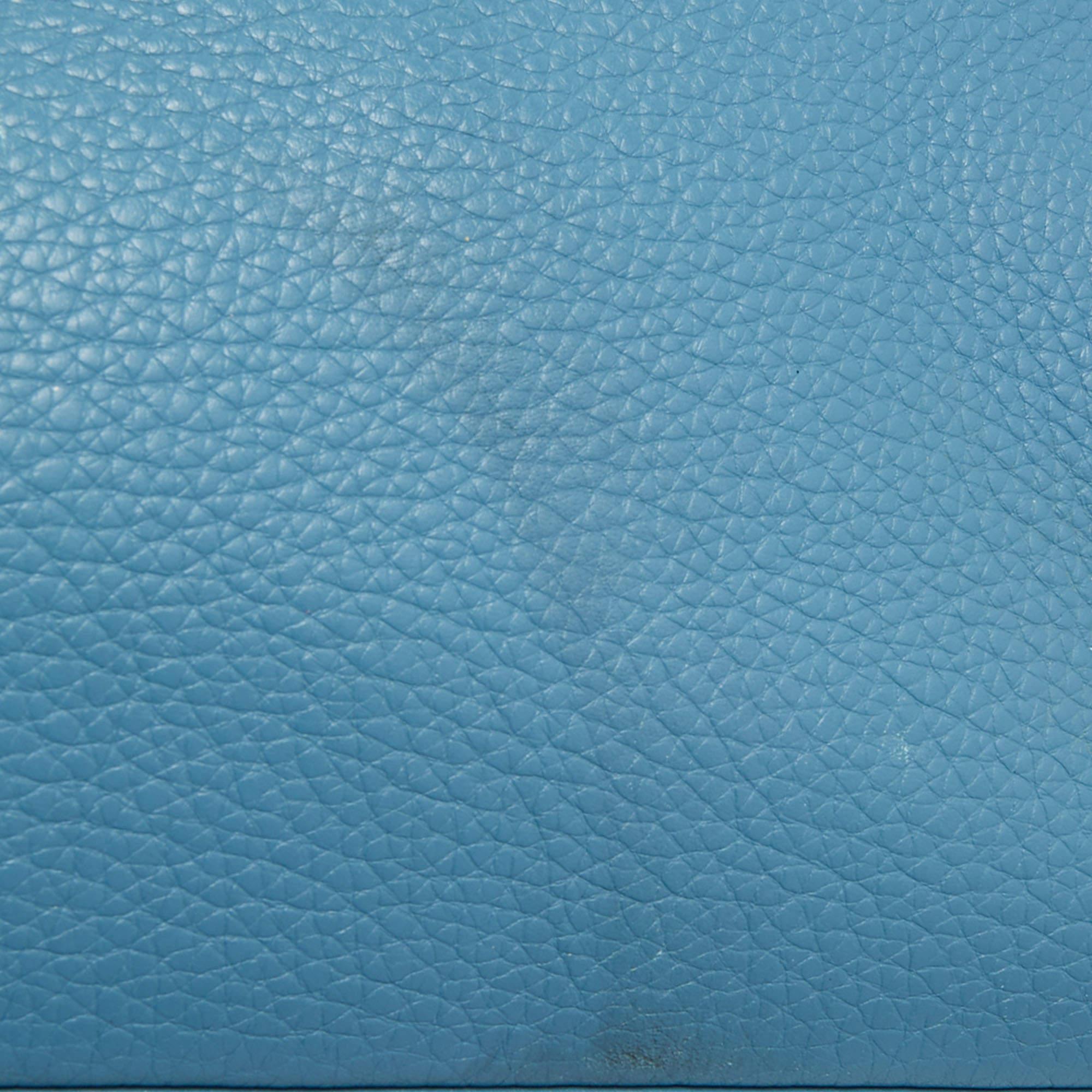 Hermes Bleu Jean Togo Leather Palladium Finish Birkin 40 Bag 2