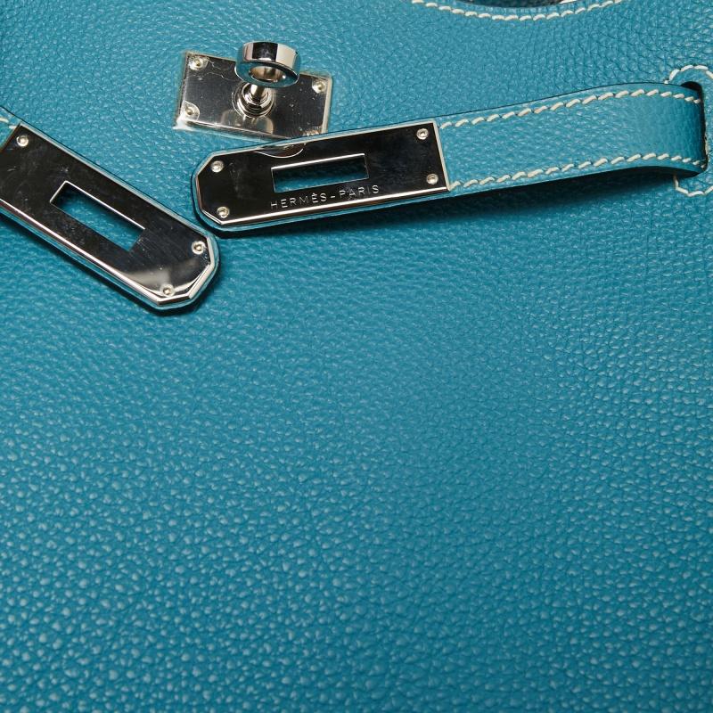 Hermes Bleu Jean Togo Leather So Kelly 22 Bag 3