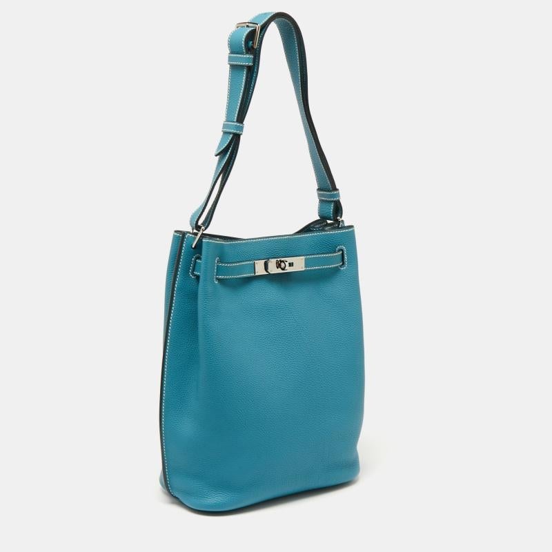 Blue Hermes Bleu Jean Togo Leather So Kelly 22 Bag