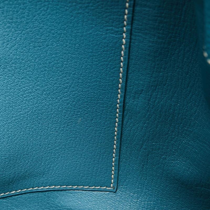 Hermes Bleu Jean Togo Leather So Kelly 22 Bag In Excellent Condition In Dubai, Al Qouz 2