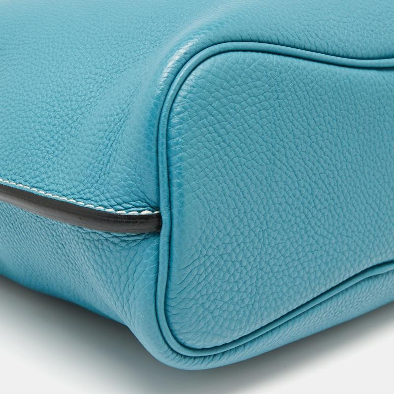 Women's Hermes Bleu Jean Togo Leather So Kelly 22 Bag