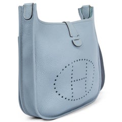 HERMES Bleu Lin blue Clemence leather EVELYNE III 29 PM Crossbody Bag