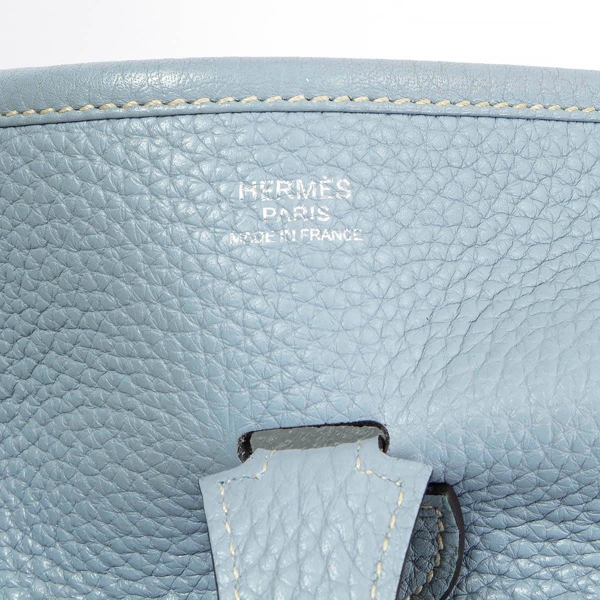 HERMES Bleu Lin blue Clemence leather EVELYNE III 29 PM Crossbody Bag 1