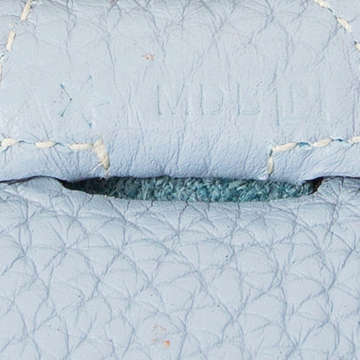 HERMES Bleu Lin blue Clemence leather & Palladium EVELYNE 29 Shoulder Bag In Excellent Condition In Zürich, CH