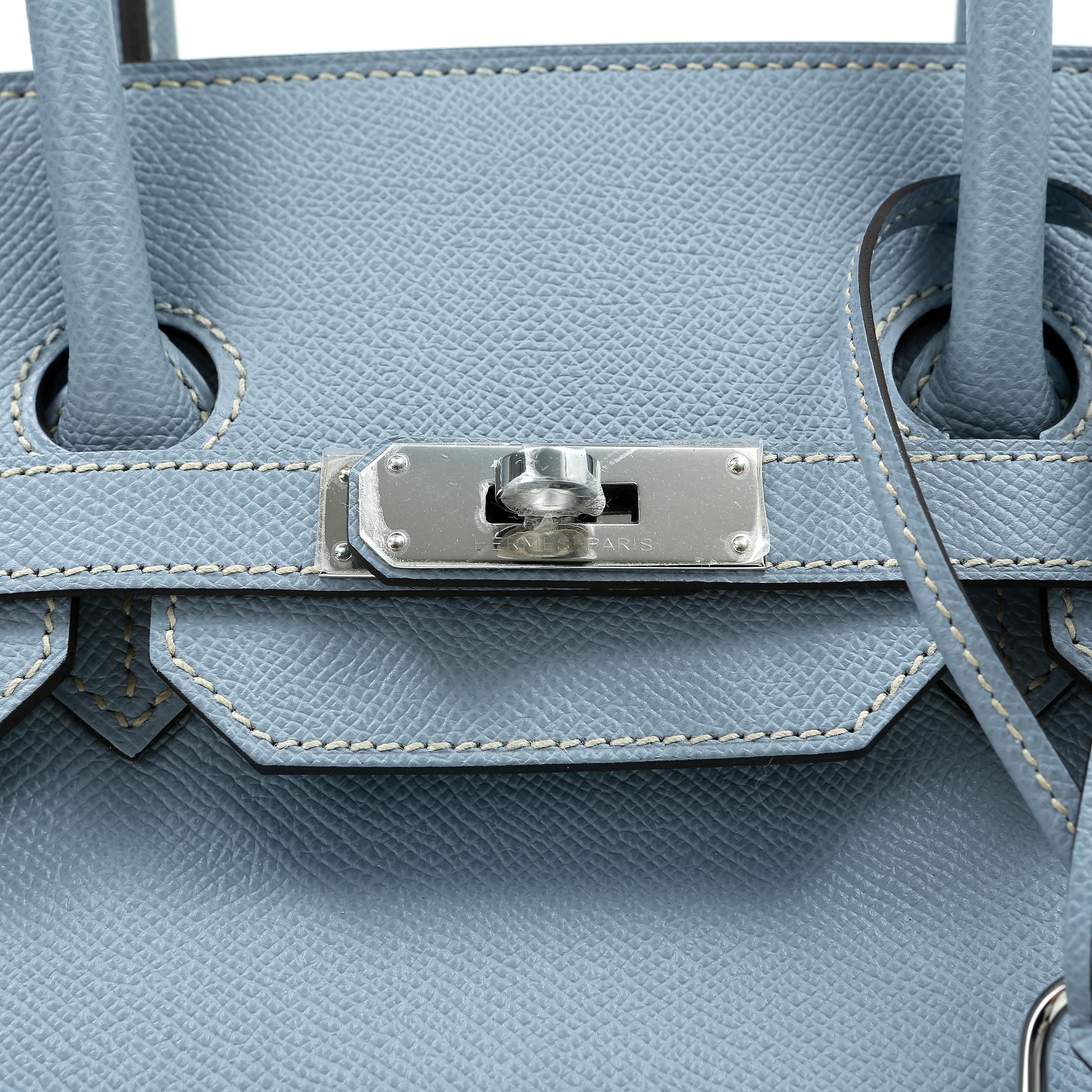 Blue Hermès Bleu Lin Epsom 35 cm Birkin Bag
