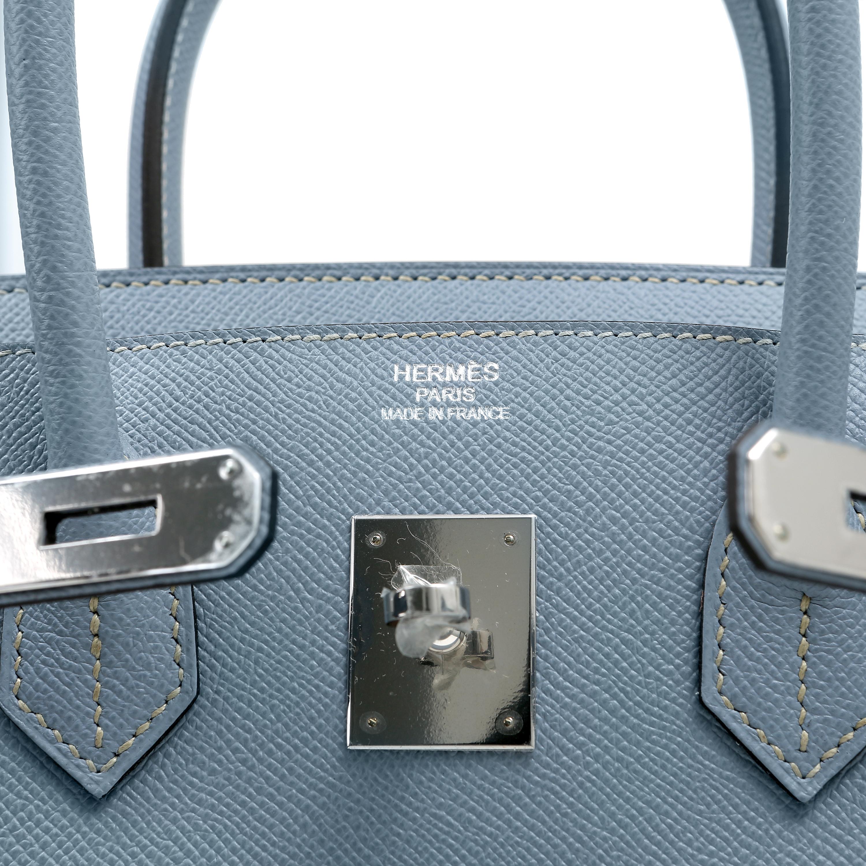 Women's Hermès Bleu Lin Epsom 35 cm Birkin Bag