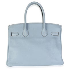Birkin 30 PHW Hermès Bleu Lin Togo