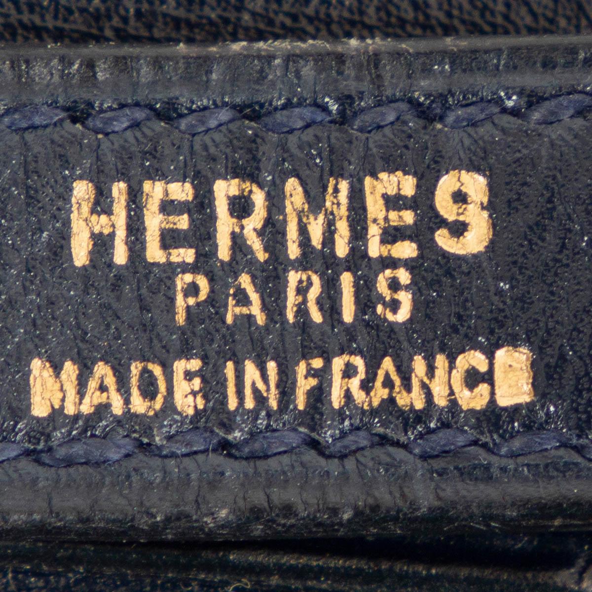 HERMES Bleu Marin navy blue Box leather TRIM I 31 Shoulder Bag 1