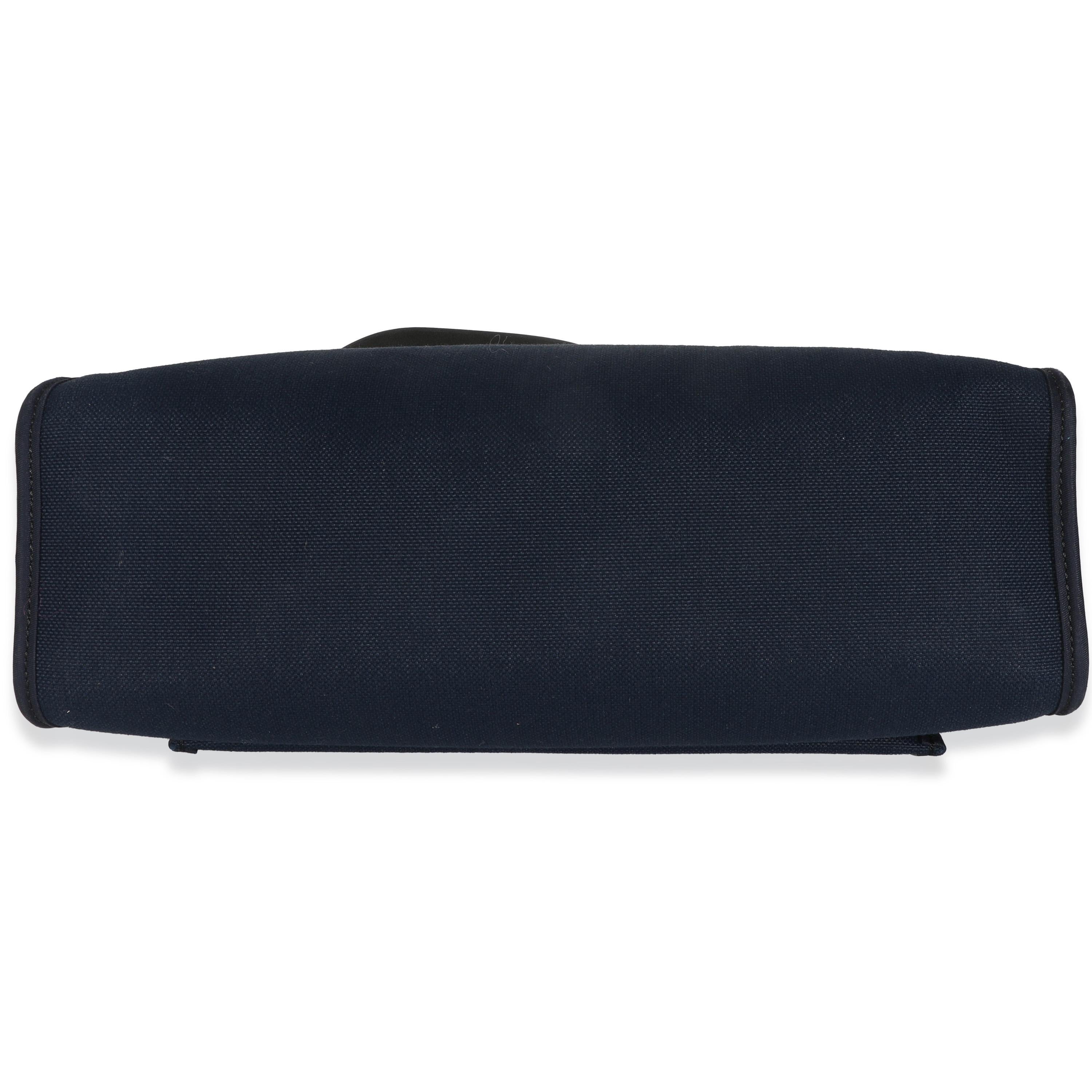 Hermès Bleu Marine Bleu Saphire Military Toile Vache Hunter Herbag Zip 31 PM PHW in vendita 3